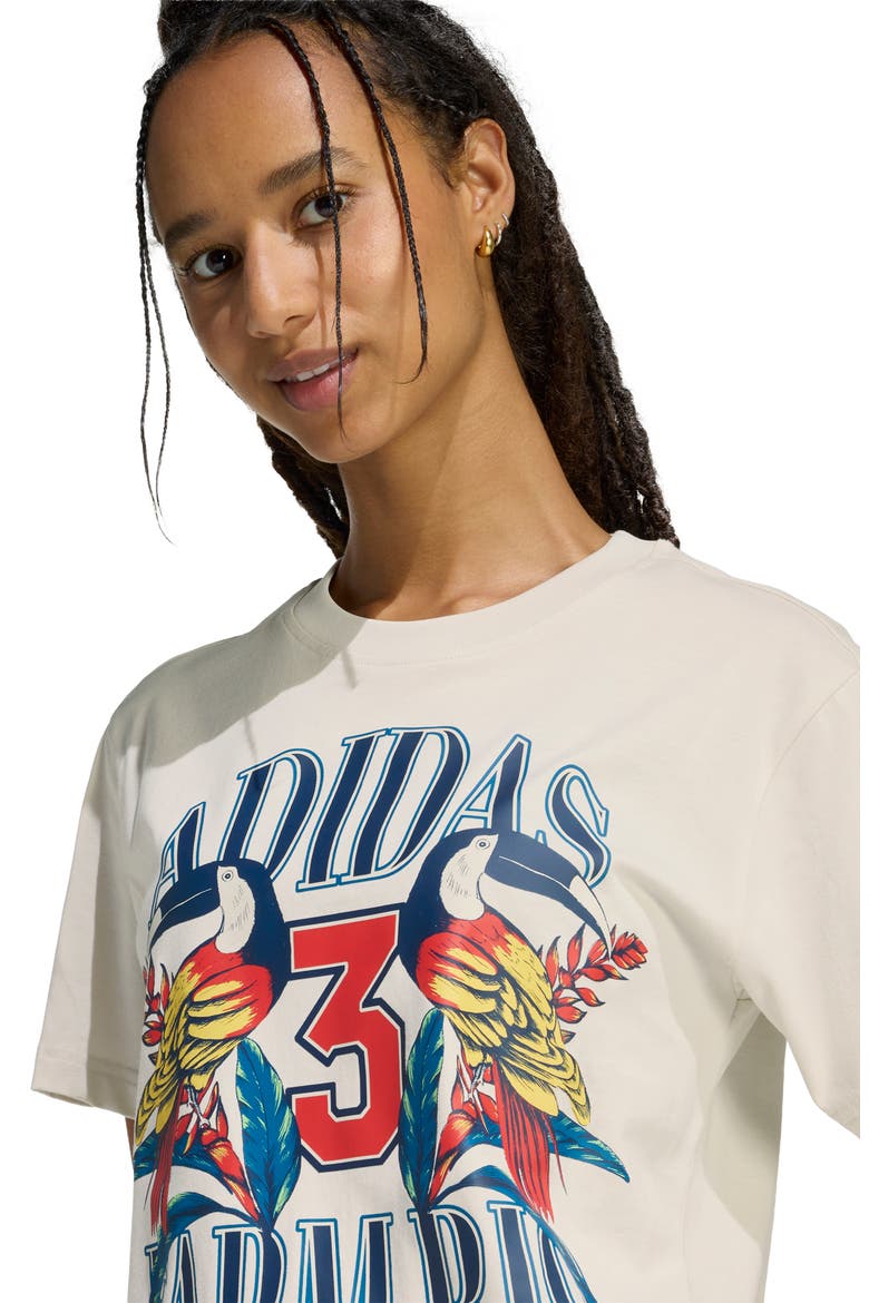 x Farm Rio Graphic T-Shirt, Alternate, color, TALC/ DARK MARINE