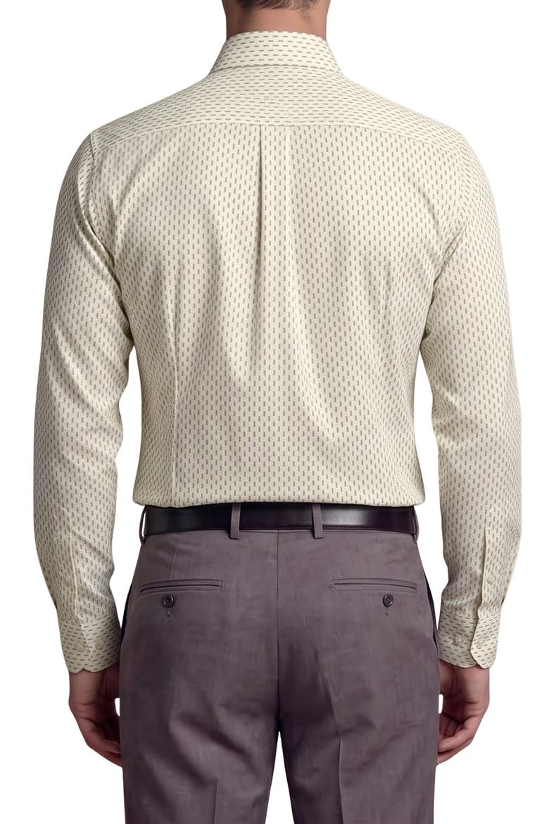 Textured Cotton Blend Dress Shirt, Alternate, color, BEIGE