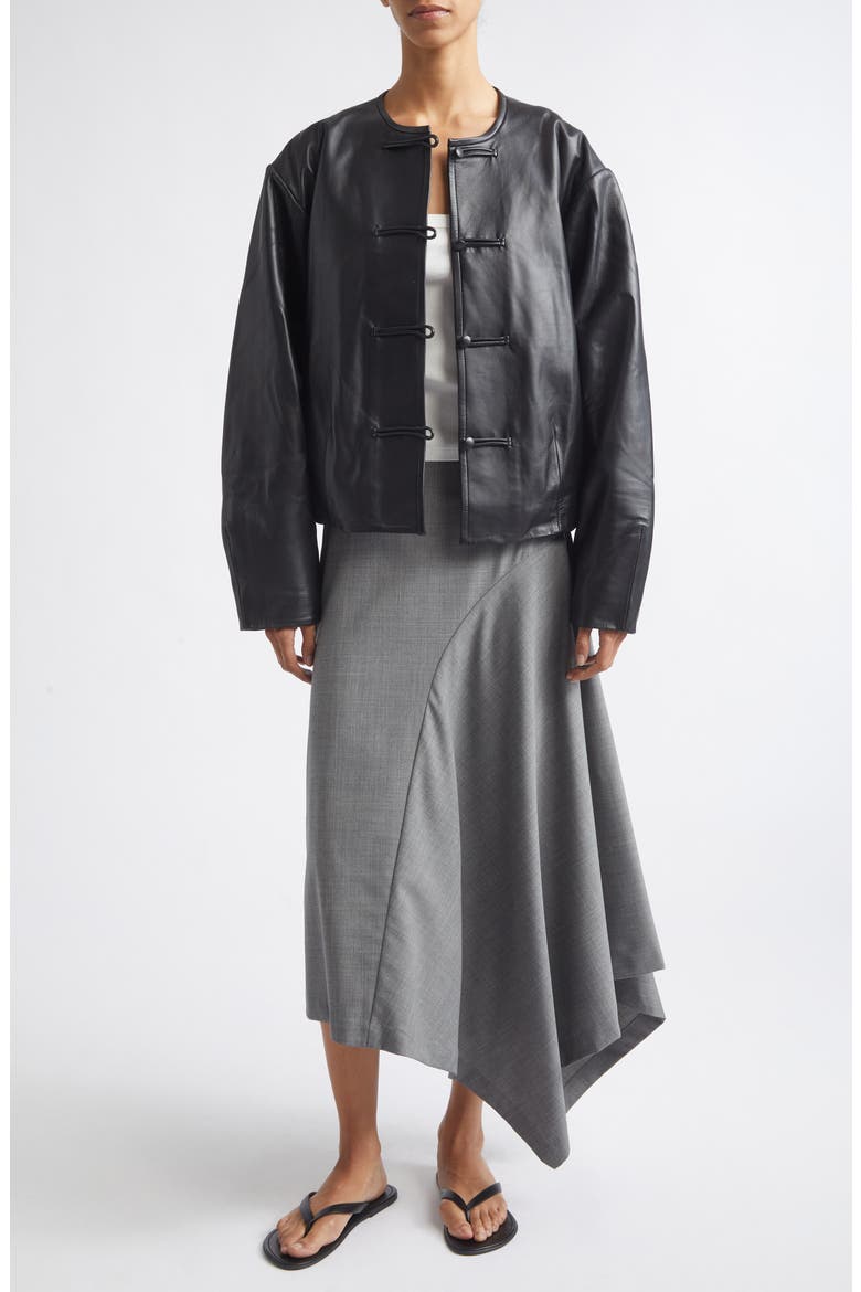 Asymmetric Wool Midi Skirt, Alternate, color, PUMICE