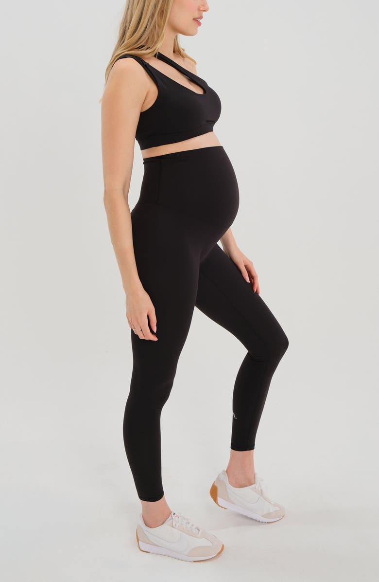 AXK Women's Athletic Maternity Legging with Supportive Belly Band, Alternate, color, Black