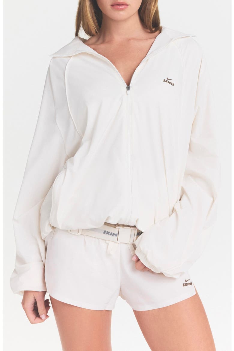 Oversize Stretch Nylon Jacket, Main, color, NSKM ACTV IVORY