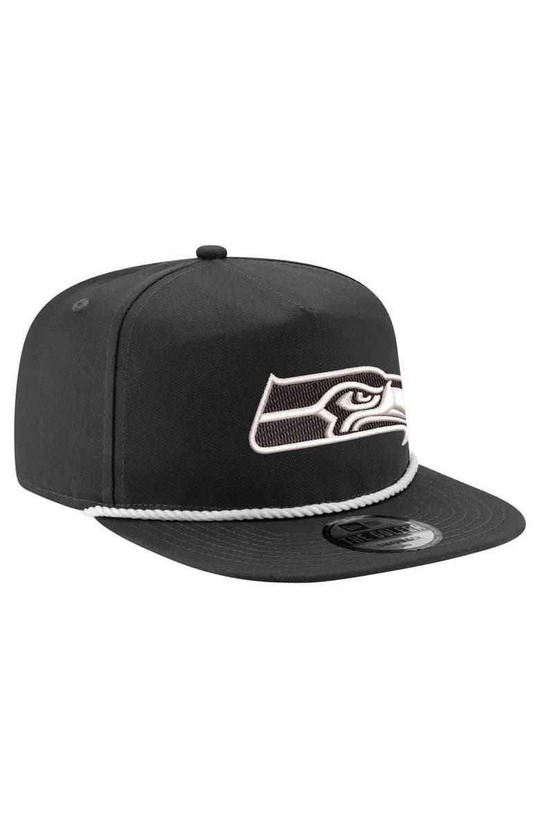 New Era Men's New Era Black Seattle Seahawks B-Dub Golfer Snapback Hat, Alternate, color,