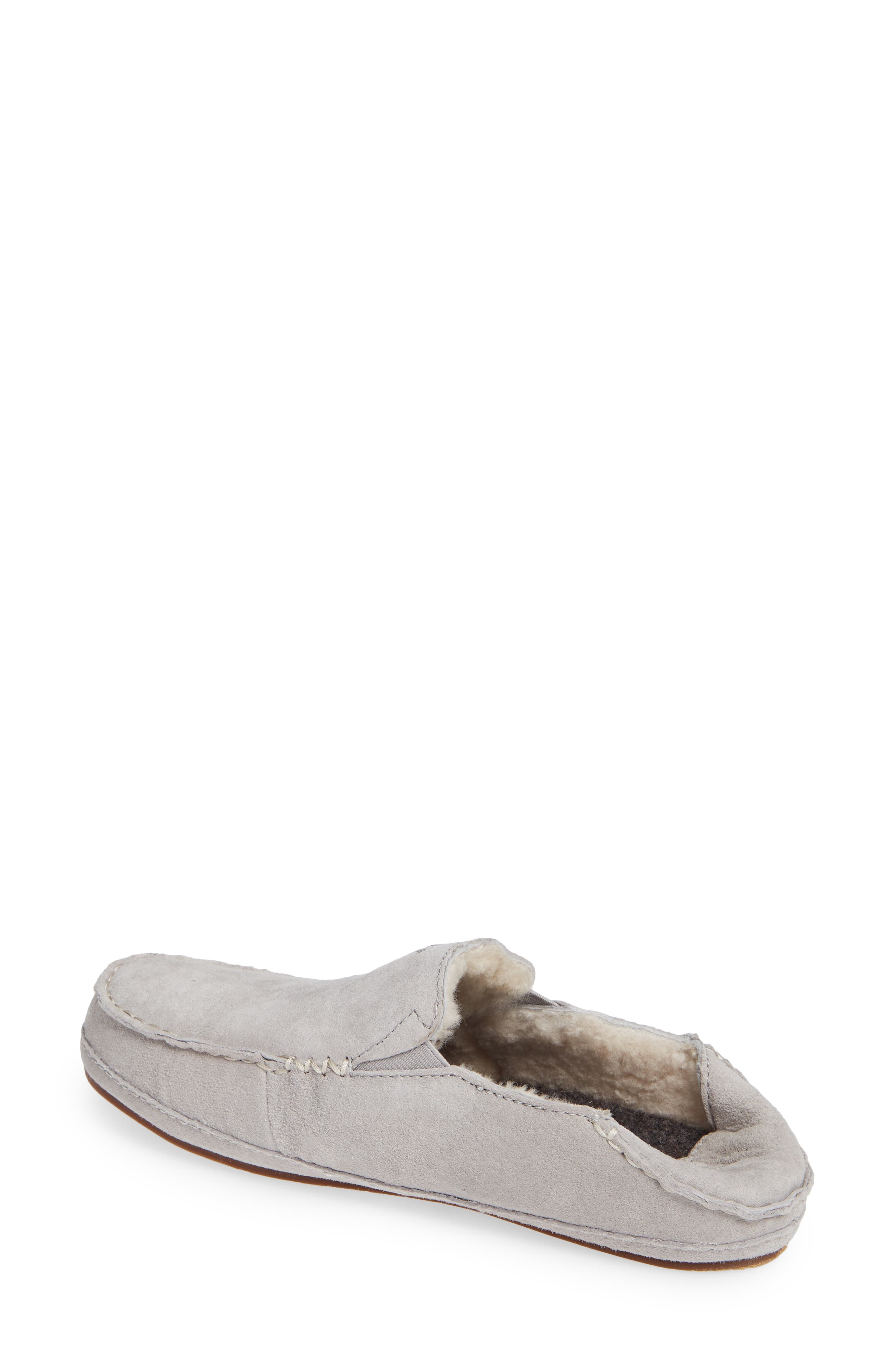 OluKai Nohea Nubuck Slipper, Alternate, color, Pale Grey/ Pale Grey Leather