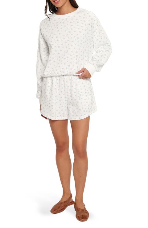 Hazel Floral High Waist Sweat Shorts