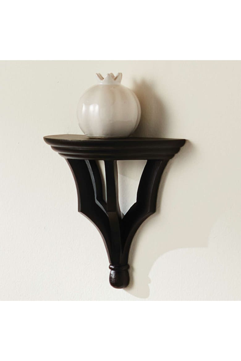 Bennett Antique White Floating Wall Shelf, Alternate, color, Black