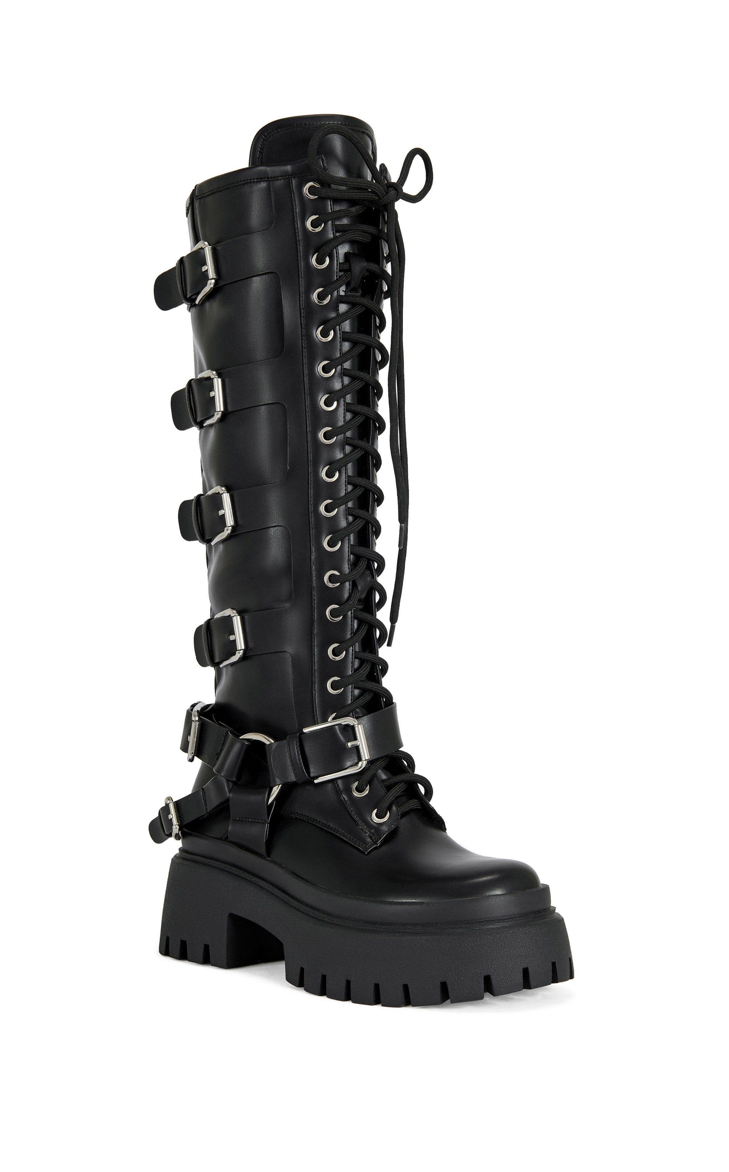 AZALEA WANG Saxen Flatform Boot, Alternate, color, Black