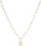 MARLYN SCHIFF Star of David Pavé Pendant Necklace