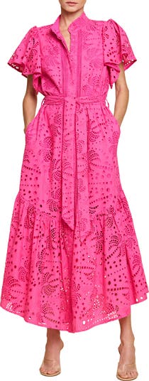 Isabella Cotton Eyelet Maxi Shirtdress