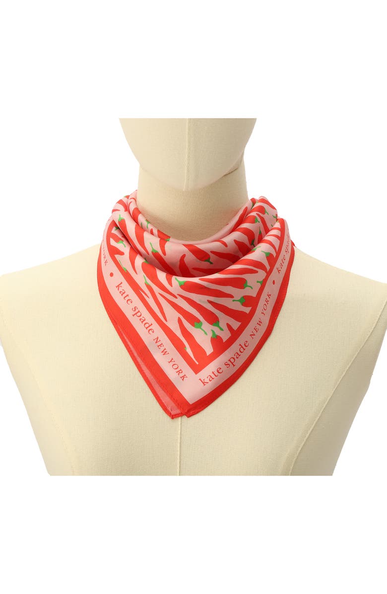 Kate Spade New York peppers silk square scarf, Alternate, color,