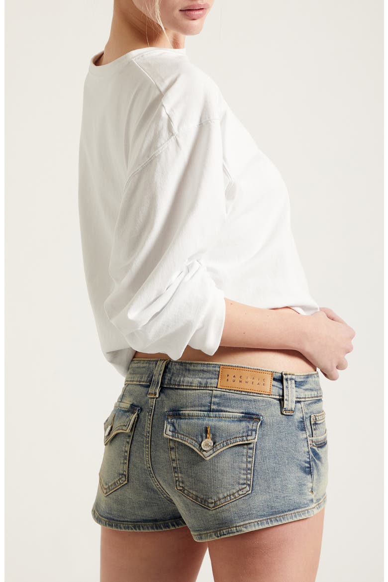 Tatum Ultimate Micro Jean Shorts, Alternate, color, DARK INDIGO