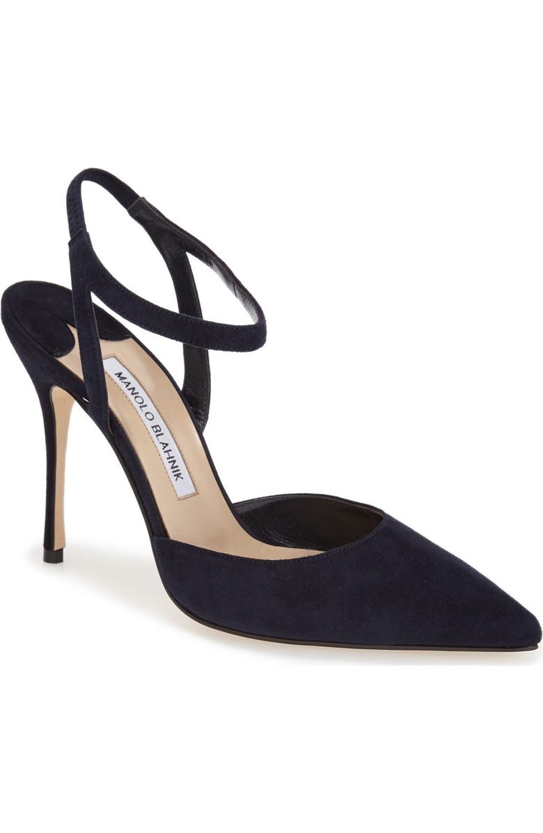 Manolo Blahnik 'Minis' Ankle Strap Pump, Main, color,