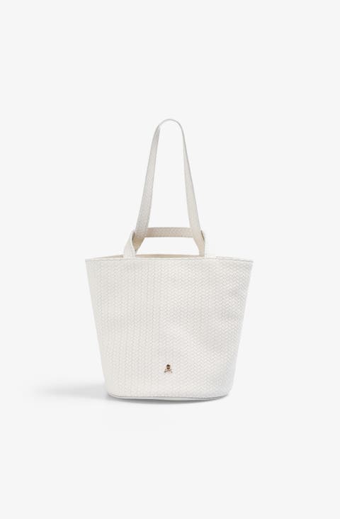 Mini Cube Woven Leather Bag