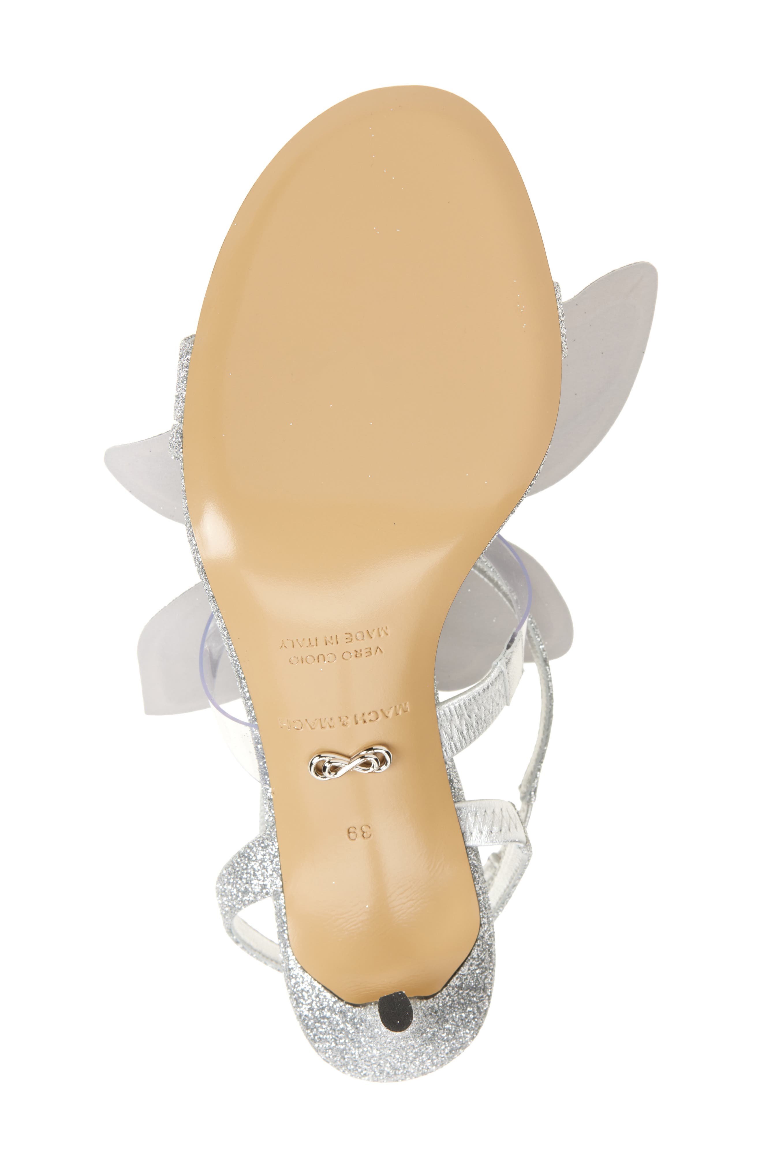 Mach & Mach Orchid Ankle Wrap Sandal, Alternate, color, Silver