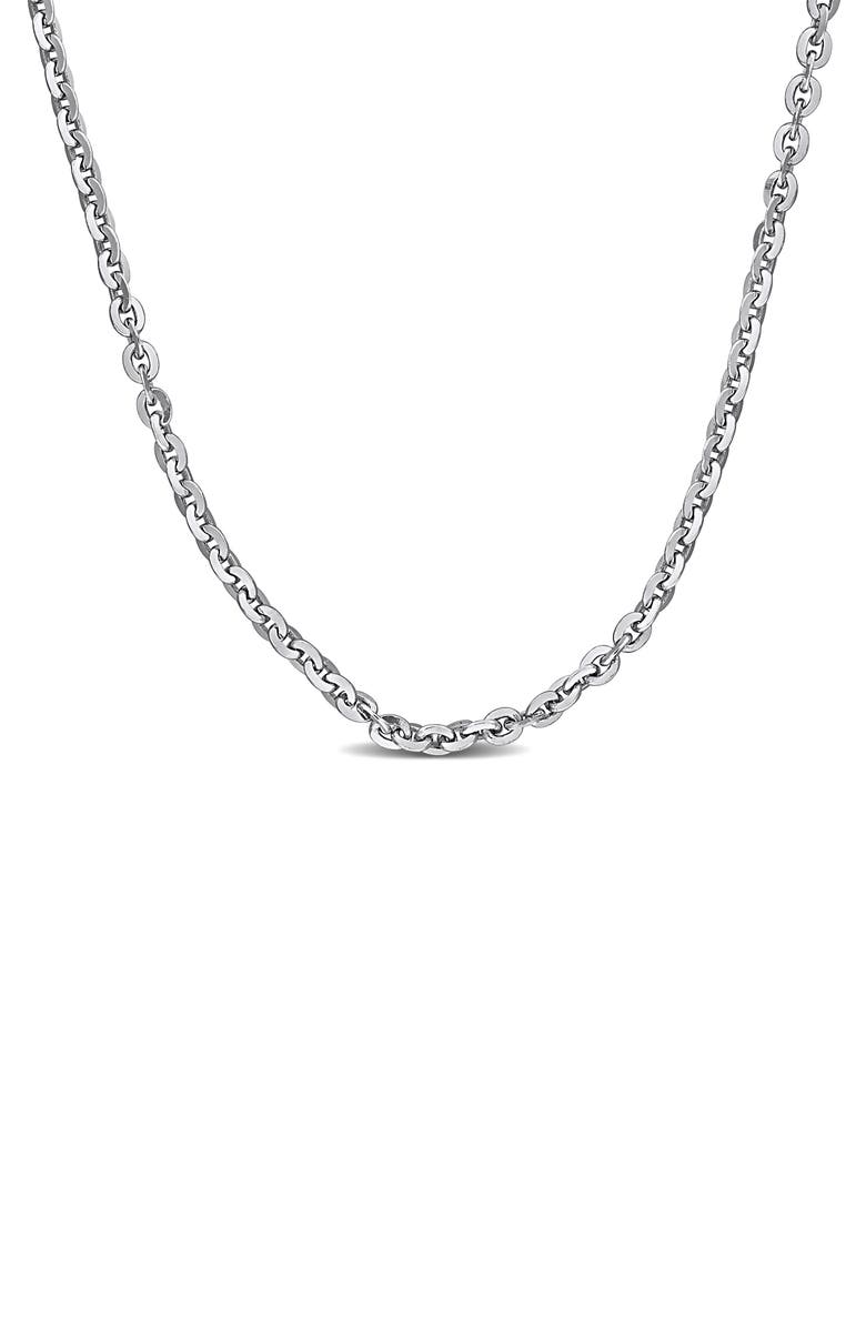 DELMAR Sterling Silver 1.2mm Oval Cable Chain Necklace, Main, color,