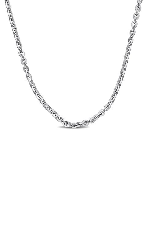 Sterling Silver 1.2mm Oval Cable Chain Necklace