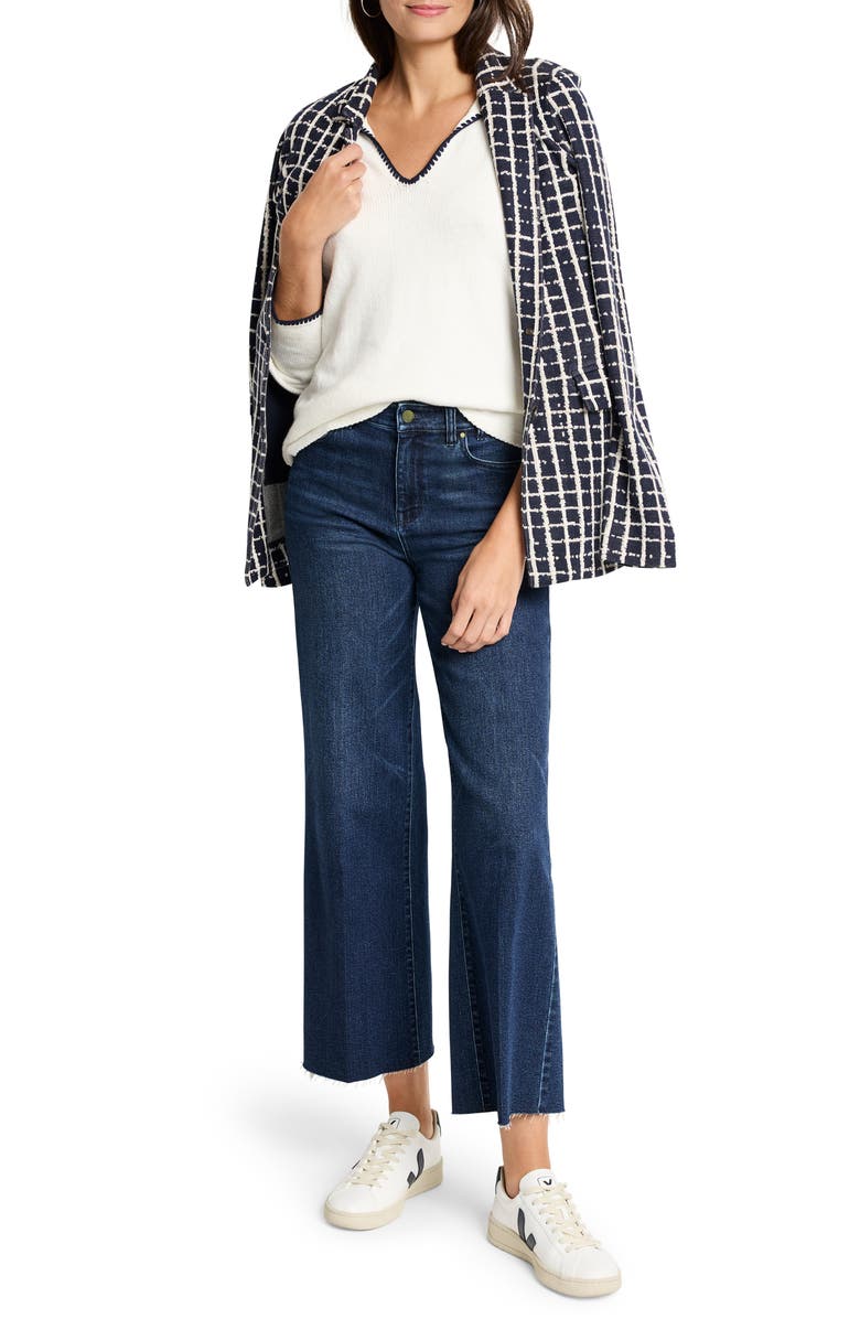 NIC+ZOE Plaid Longline Blazer, Alternate, color, Indigo Multi