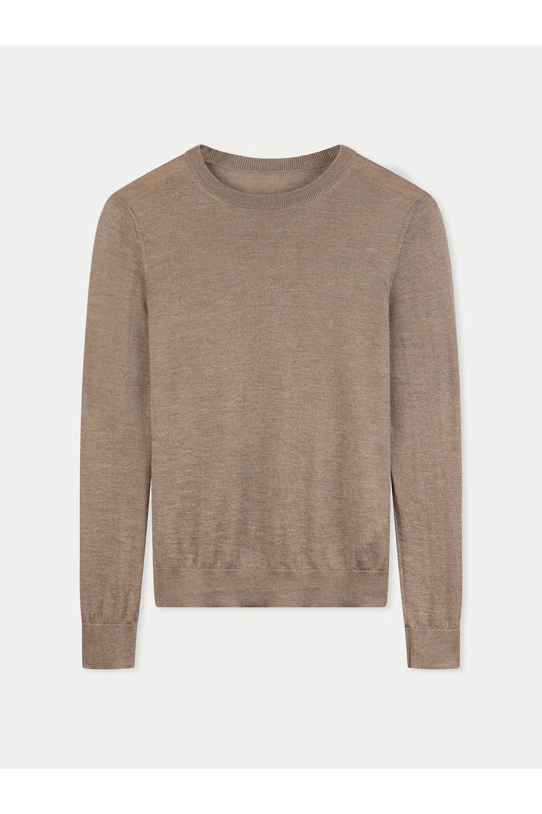 Women C-Neck Cashmere Sweater, Main, color, timber wolf