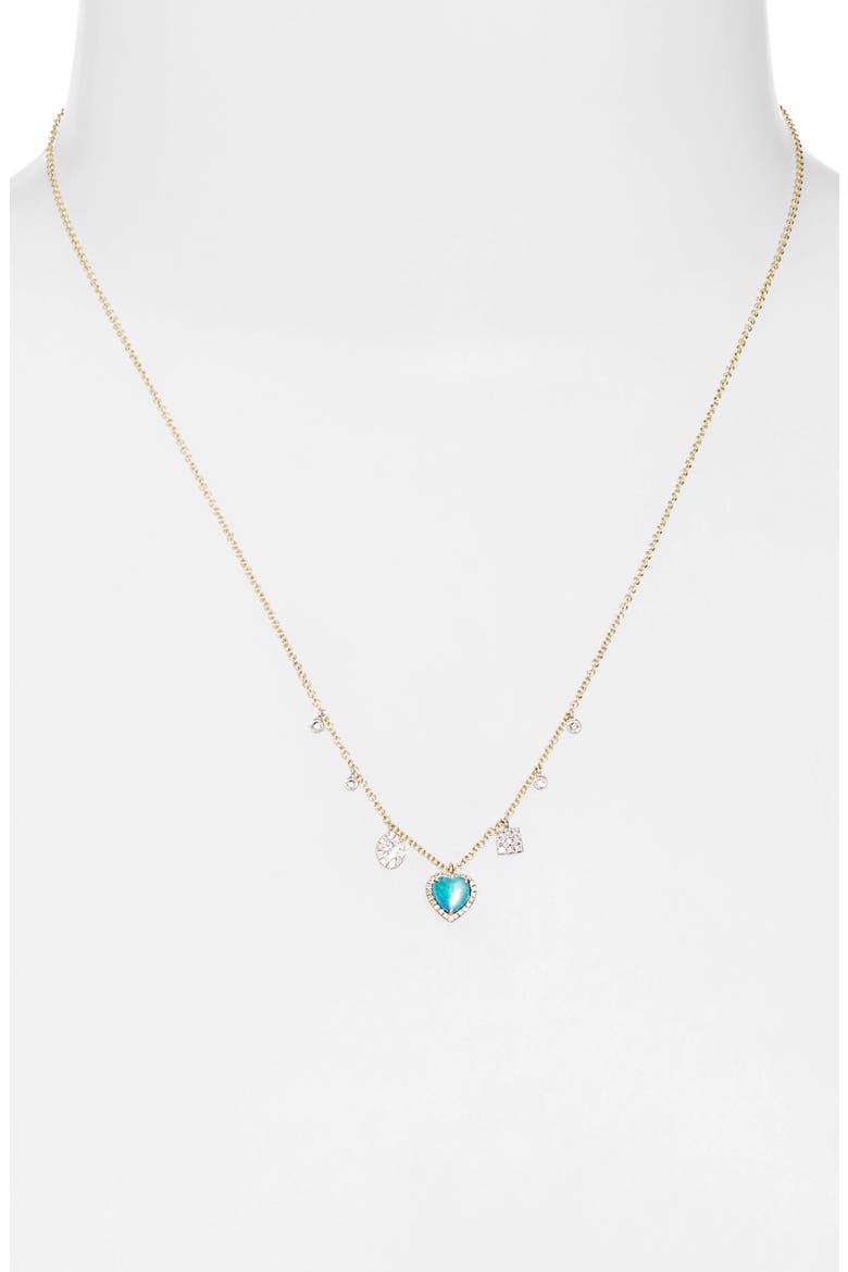 Heart Charm Necklace, Alternate, color, YELLOW