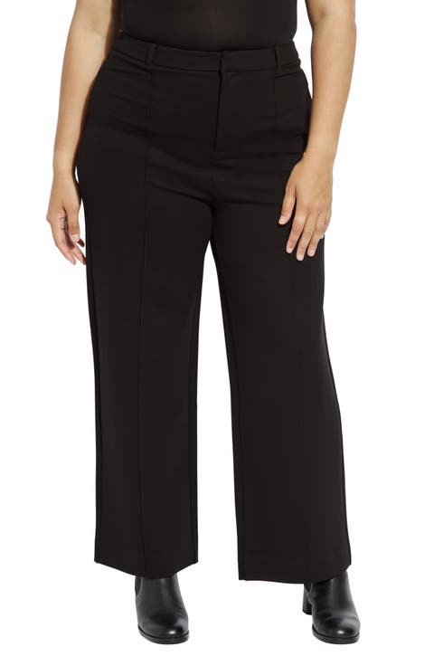 Nadia High Waist Wide Leg Ponte Trousers