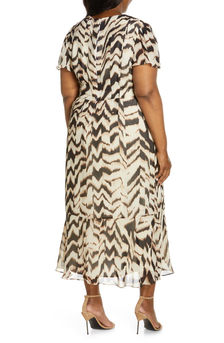Maggy London Animal Print Chiffon Midi Dress, Alternate, color,