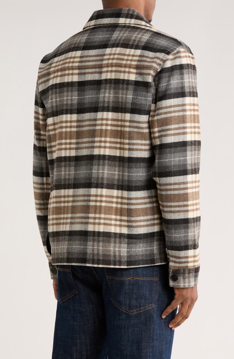 Rodd & Gunn West Arm Plaid Flannel Shirt Jacket, Alternate, color, Zinc