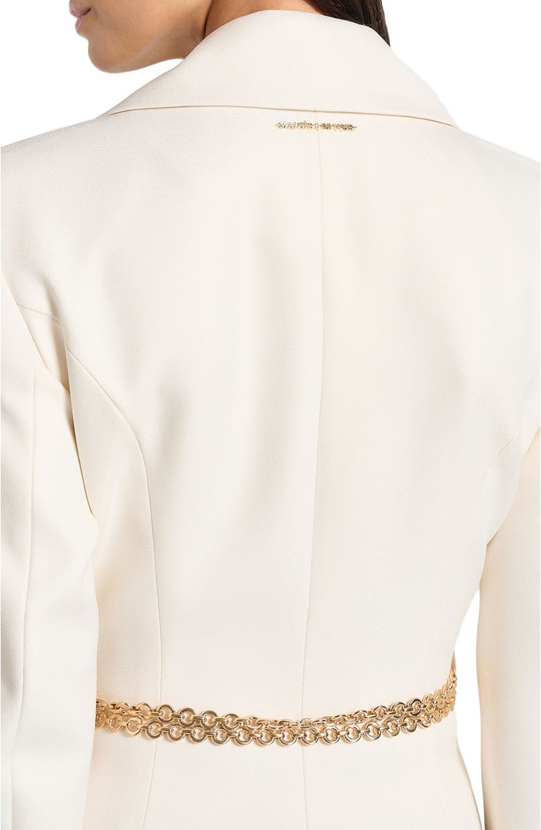 Manière De Voir Zara Double Breasted Blazer Dress With Chain, Alternate, color, Off White