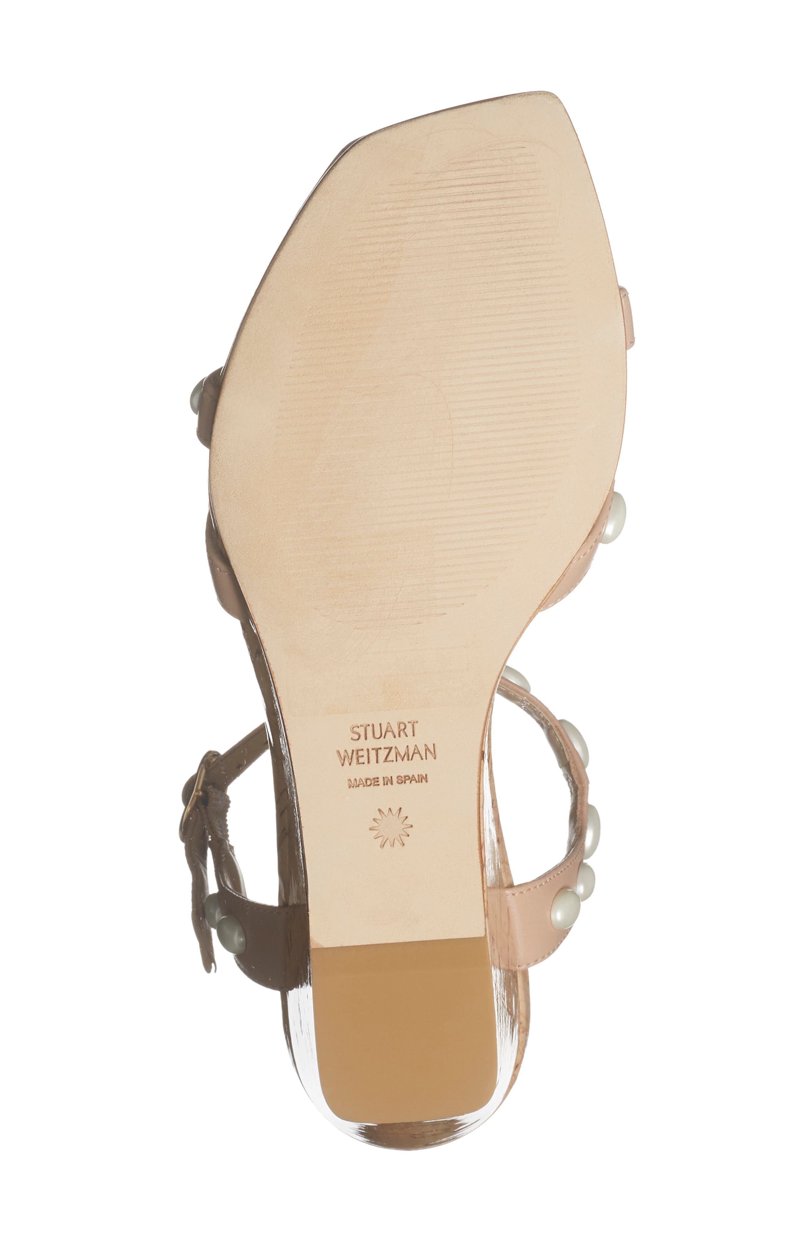 Stuart Weitzman Pearlita 50 Wedge Sandal, Alternate, color, Adobe