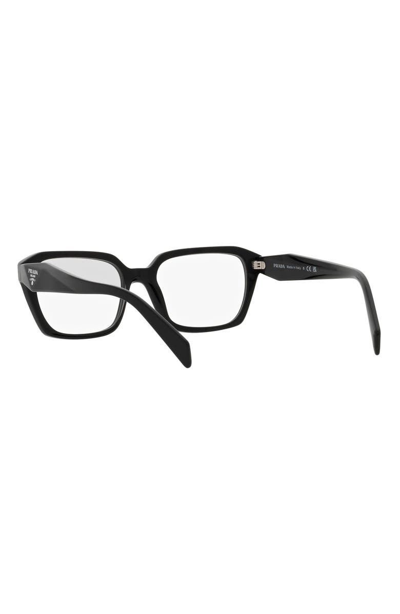 Prada 54mm Rectangular Optical Glasses, Alternate, color, Black