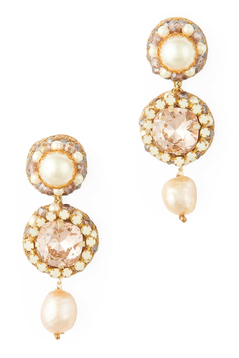 Mukta Drop Earrings, Main, color, DUSTY PINK