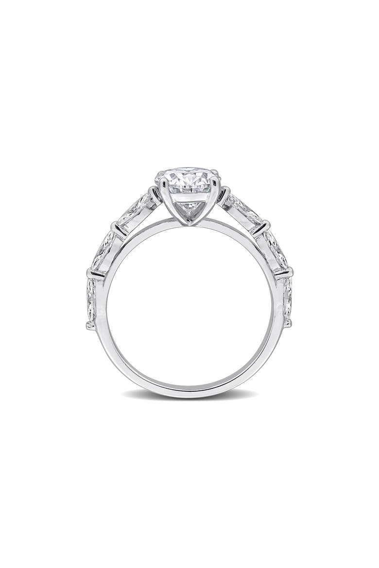 Created Moissanite Ring, Alternate, color, SILVER