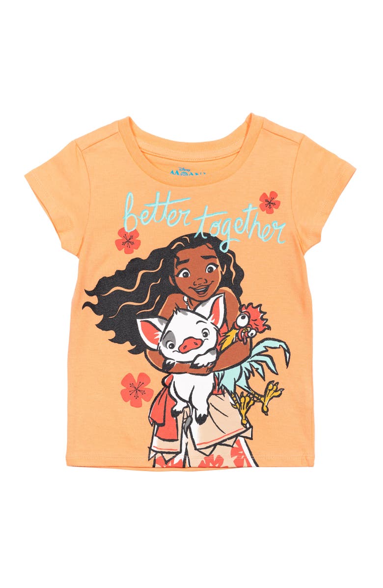 Disney Moana 3-Pack T-Shirts, Alternate, color, Orange/White/Blue
