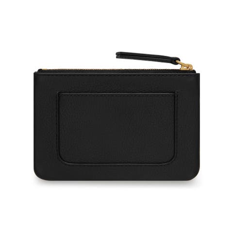 Plaque Small Leather Zip Coin Pouch