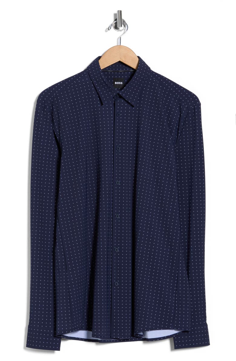 BOSS Roan Kent Long Sleeve Button-Up Shirt, Alternate, color, Dark Blue