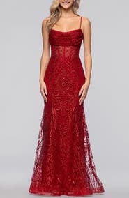 Blondie Nites Glitter Corset Sleeveless Gown