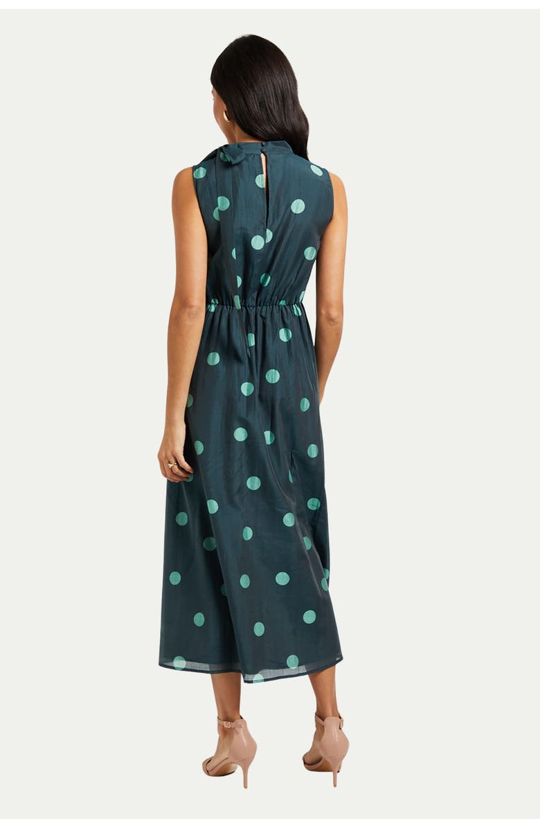 Wallis Spot Tie Neck Sleeveless Midi Dress, Alternate, color, Mint