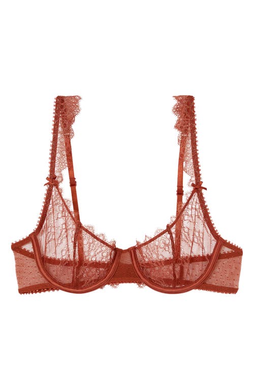 Etam Allusion Classique Underwire Balconette Bra In Brown