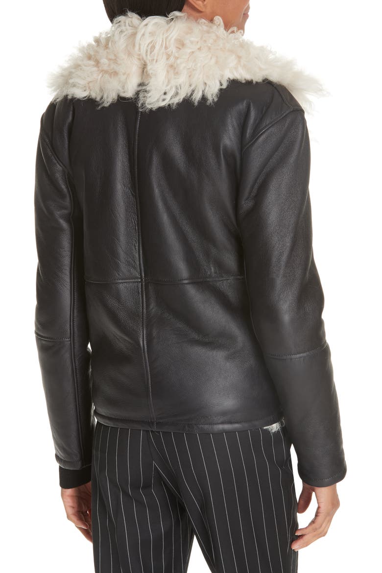 Genuine Shearling Jacket, Alternate, color, NOIR