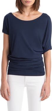 Marcella Elena Asymmetric Sleeve Batwing Top
