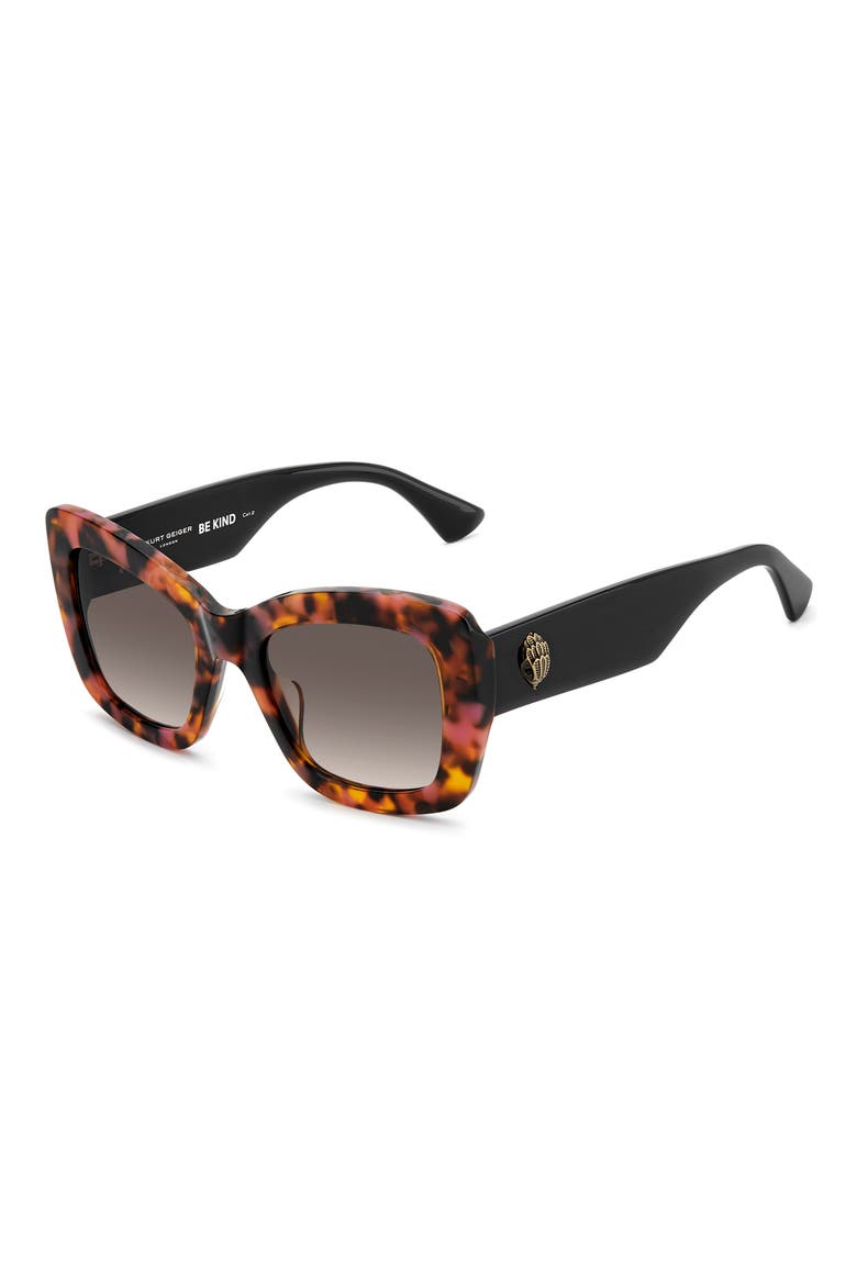 54mm Rectangular Sunglasses, Alternate, color, FUCHSIA HAVANA/ BROWN SF