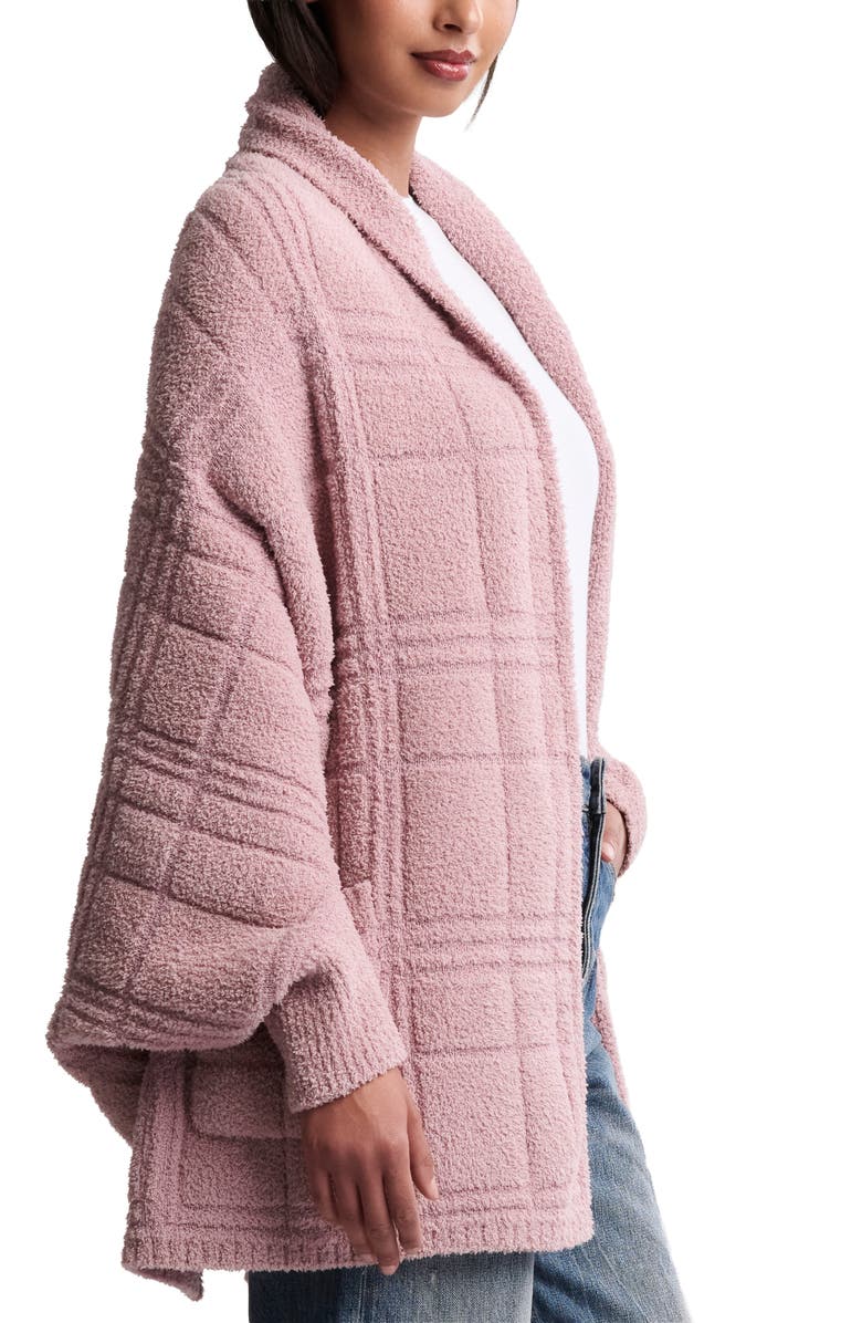 Barefoot Dreams<sup>®</sup> CozyChic<sup>®</sup> Tonal Plaid Open Front Cardigan, Alternate, color, Teaberry