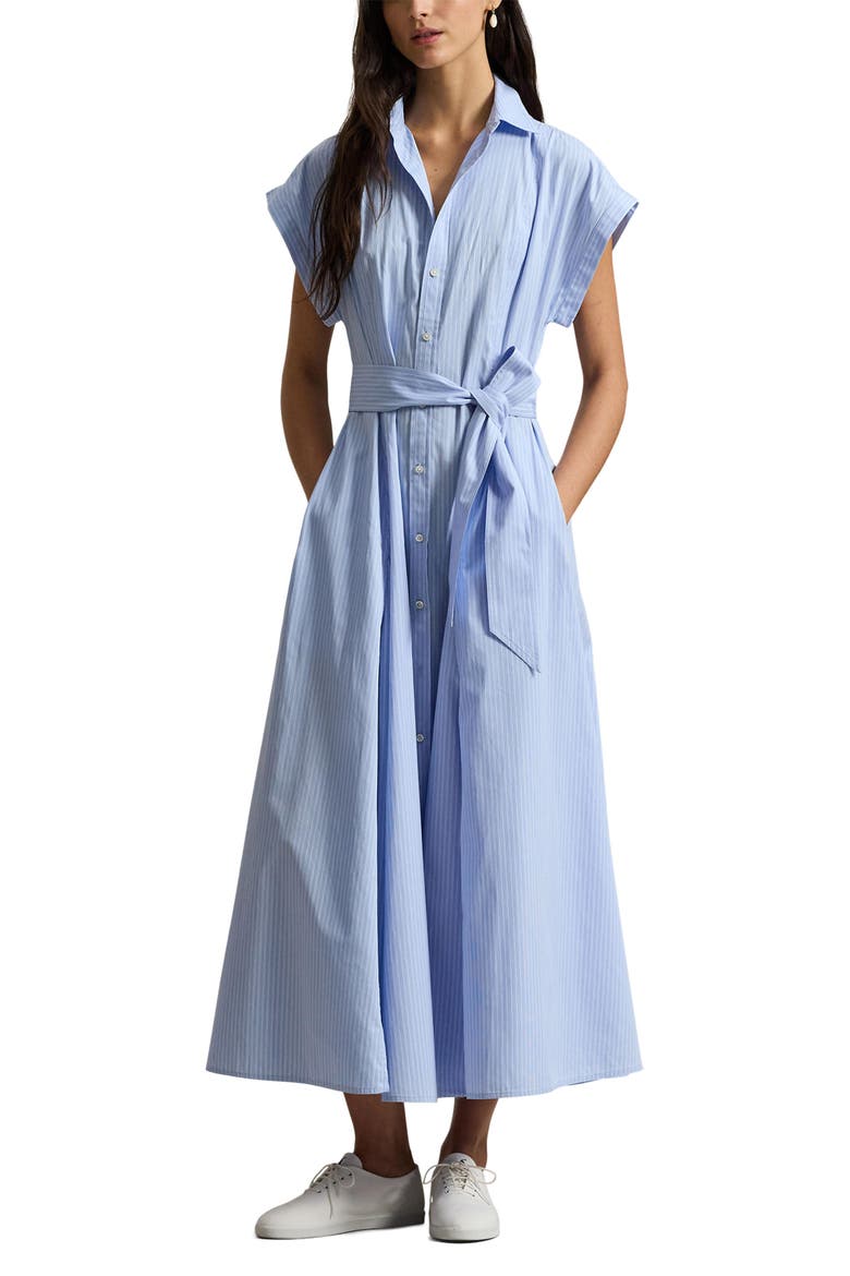Stripe Shirtdress, Main, color, BLUE MULTI STRIPE