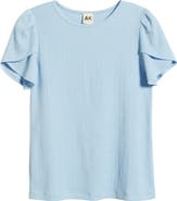 AK ANNE KLEIN Tulip Sleeve Pebble Knit Top