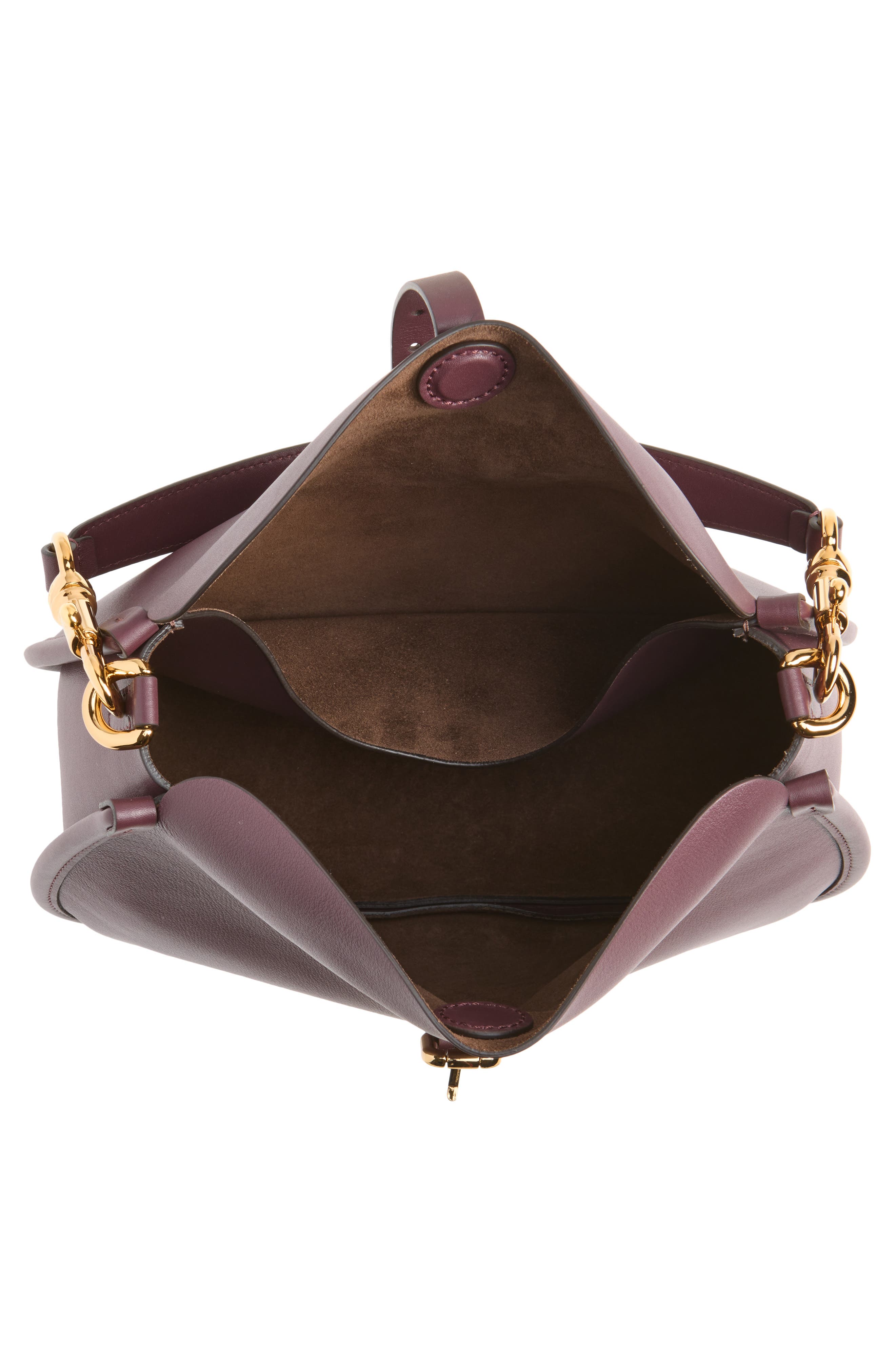 Leather Hobo Bag, Alternate, color, WINE COLOUR