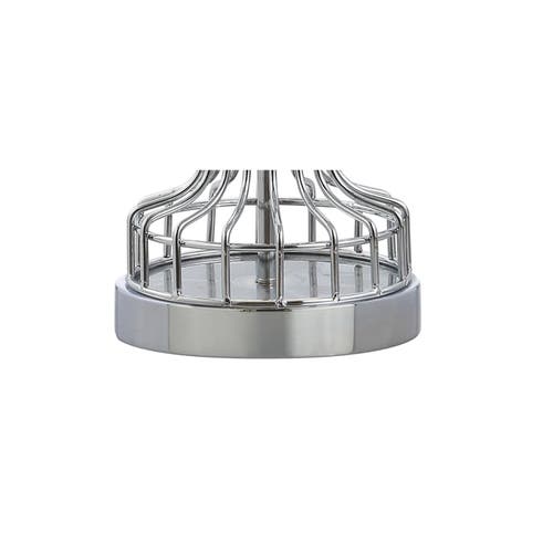Jonathan Y Honore Metal Wire Frame Led Table Lamp In Chrome