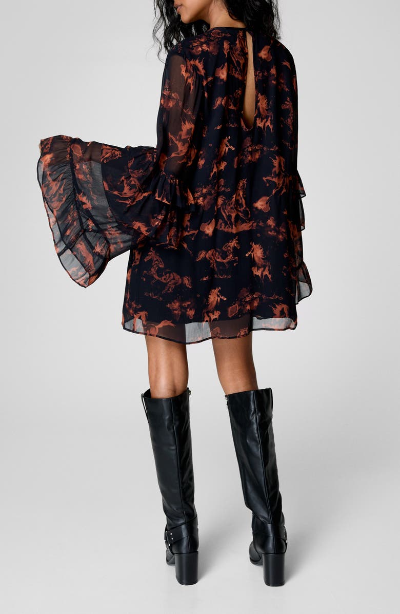 NASTY GAL Stallion Print Long Sleeve Minidress, Alternate, color,