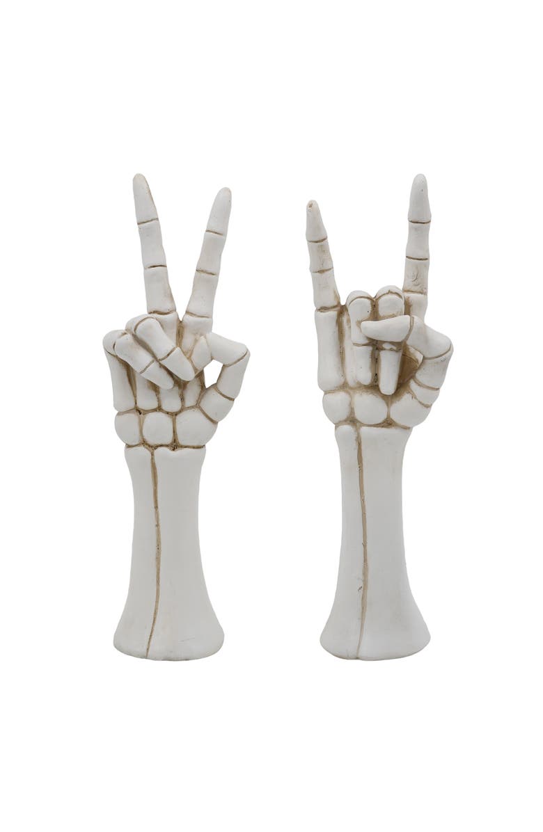 Transpac Halloween Decorative Sculpture White Resin Tabletop Object, Main, color, White