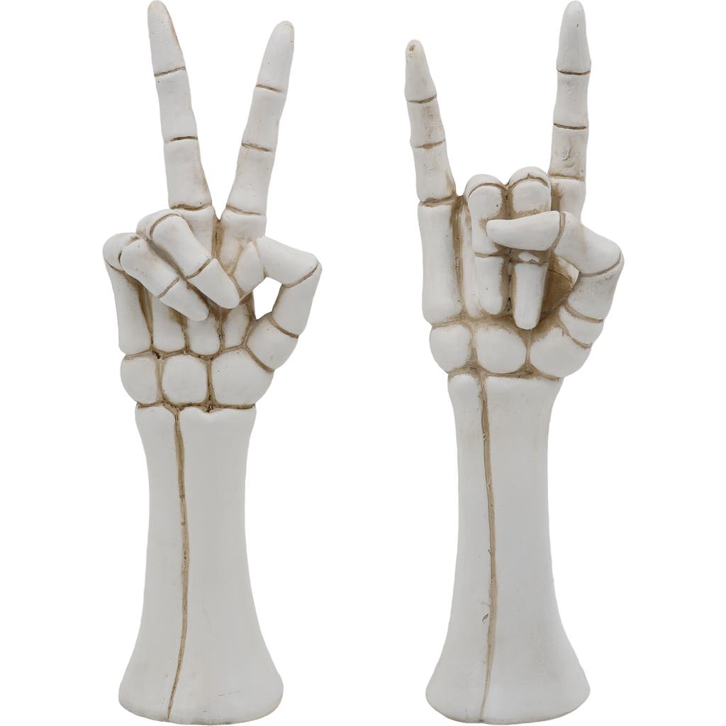 Transpac Halloween Decorative Sculpture White Resin Tabletop Object In Multi