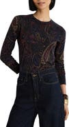 Lauren Ralph Lauren Paisley Cotton & Modal Blend Sweater