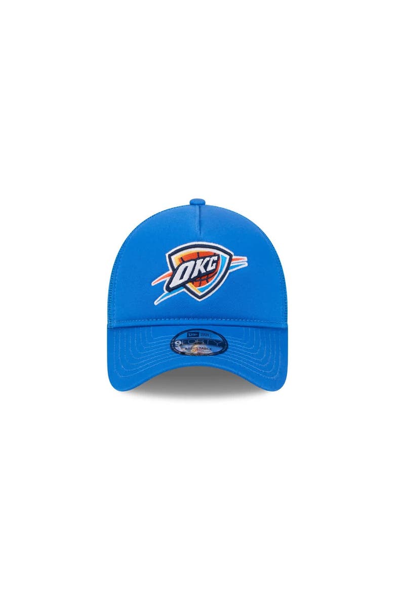 Men's New Era Blue Oklahoma City Thunder Core Logo Foam Front A-Frame 9FORTY Adjustable Trucker Hat, Alternate, color, Blue