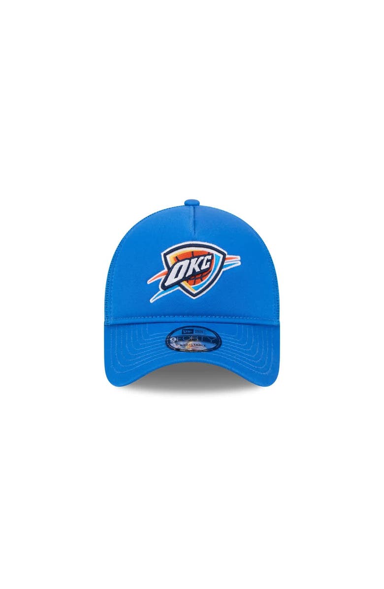 New Era Men's New Era Blue Oklahoma City Thunder Core Logo Foam Front A-Frame 9FORTY Adjustable Trucker Hat, Alternate, color, Blue